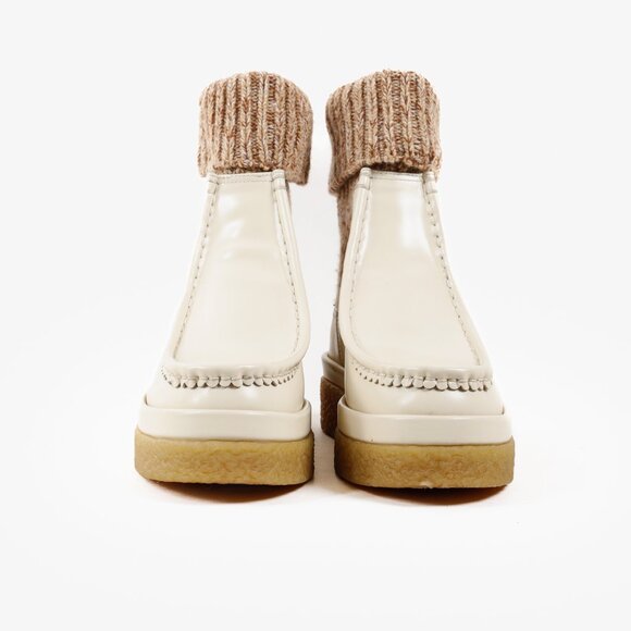 Chloe Beige Jamie Sock Boots - Picture 2 of 9